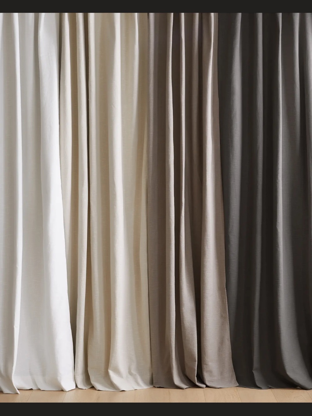 Quince Cloud grey Cotton Slub Curtain Panel 48x96 Room Darkening - Picture 6 of 9